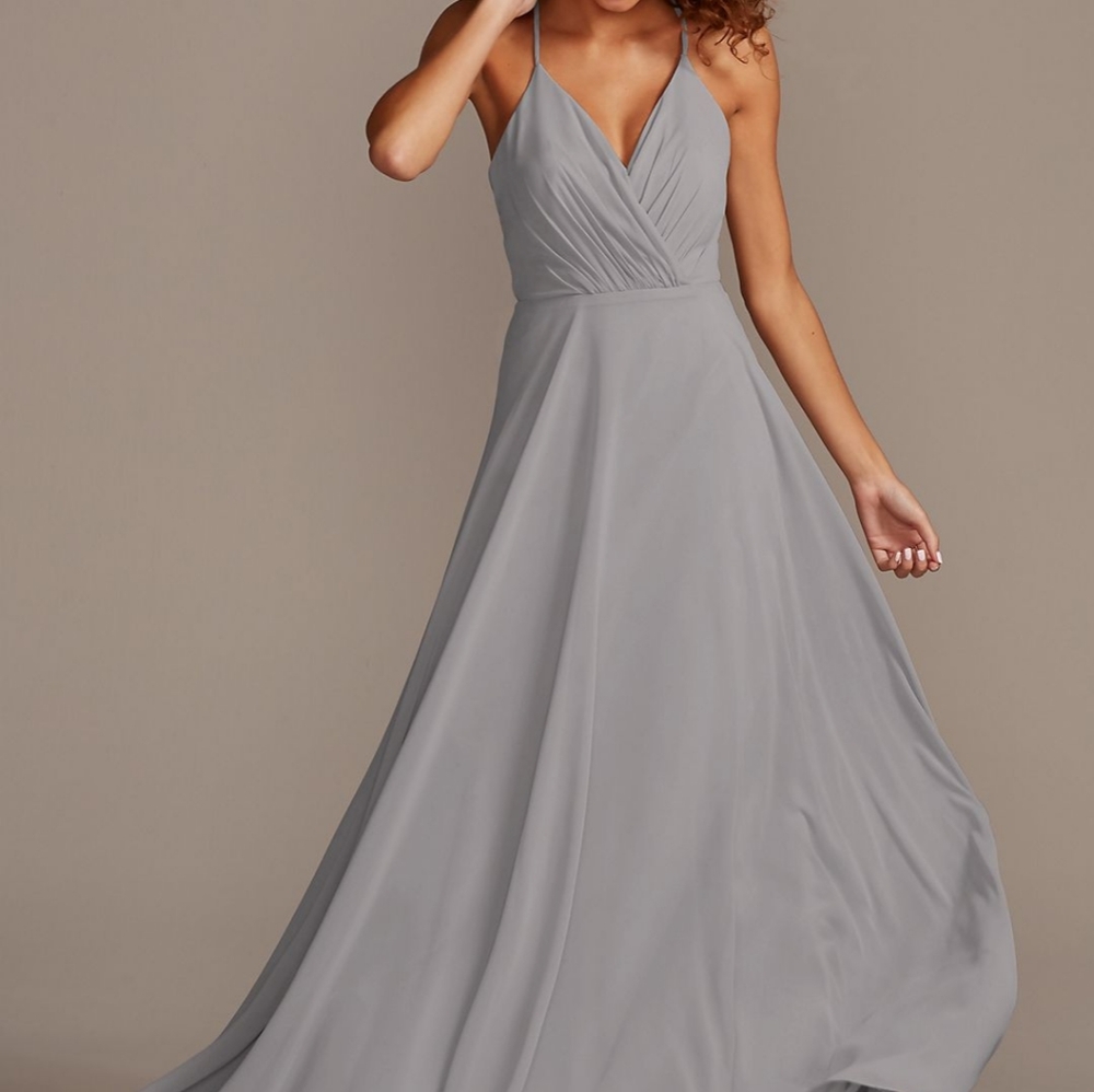 Full length bridesmaid dress- Grey, 8 tall